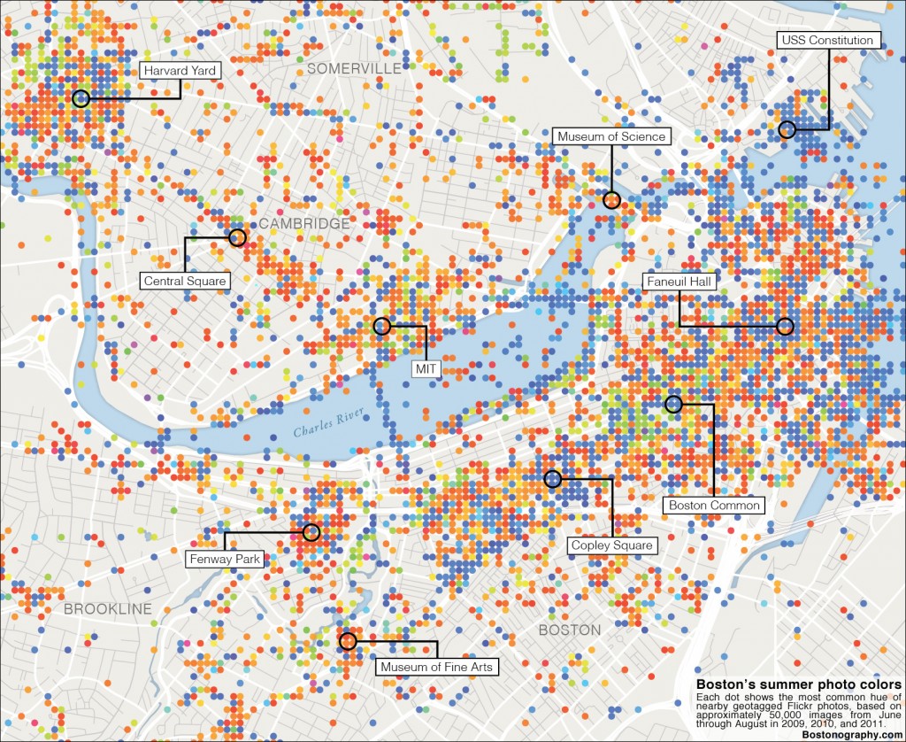 Boston summer photo colors map