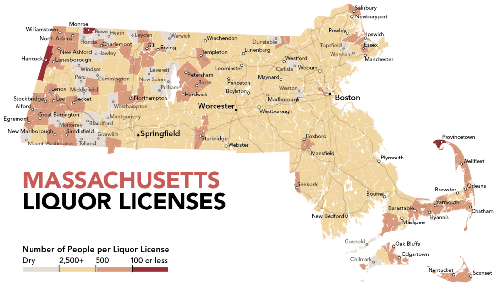 People per Liquor License by Town Only