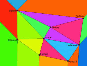 Delaunay triangulation of Cambridge squares