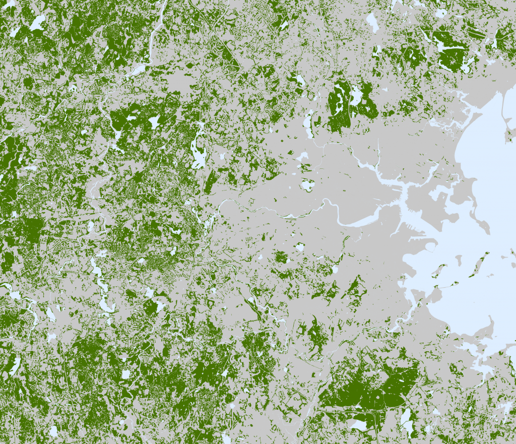 Forest cover in the Boston area