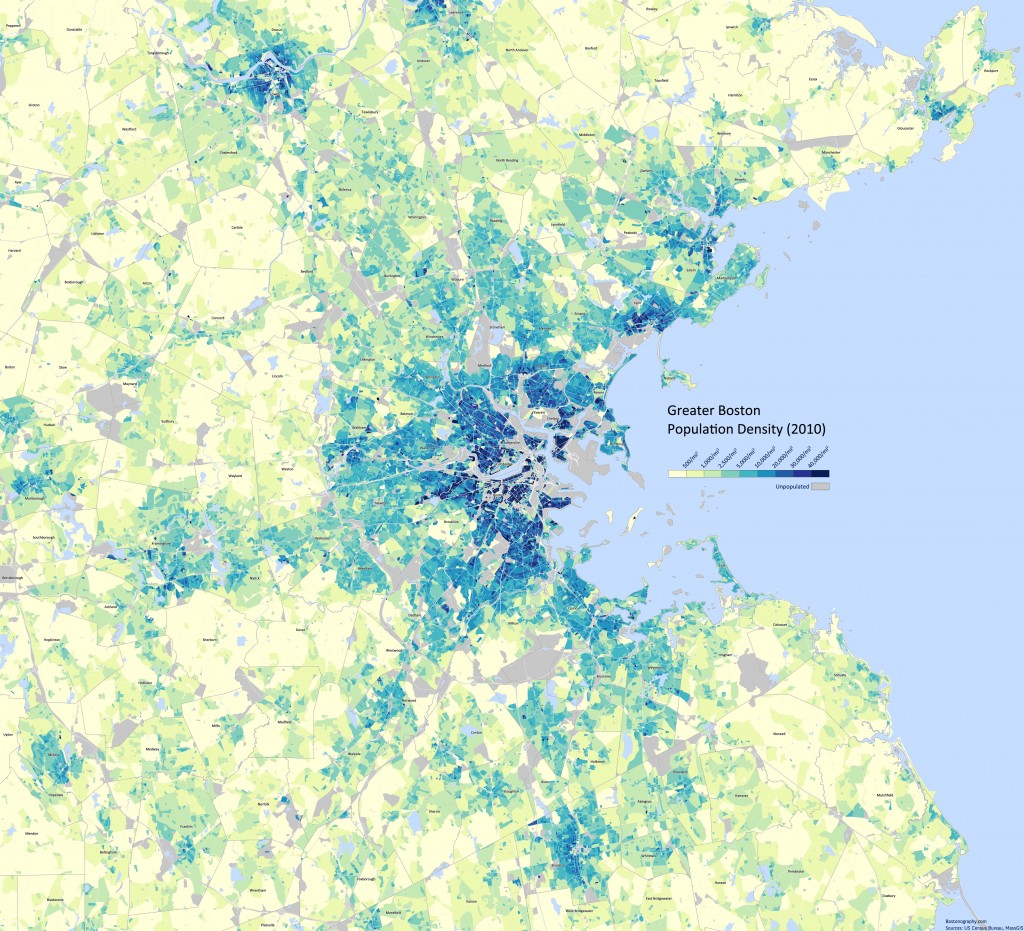 Greater Boston population density 2010