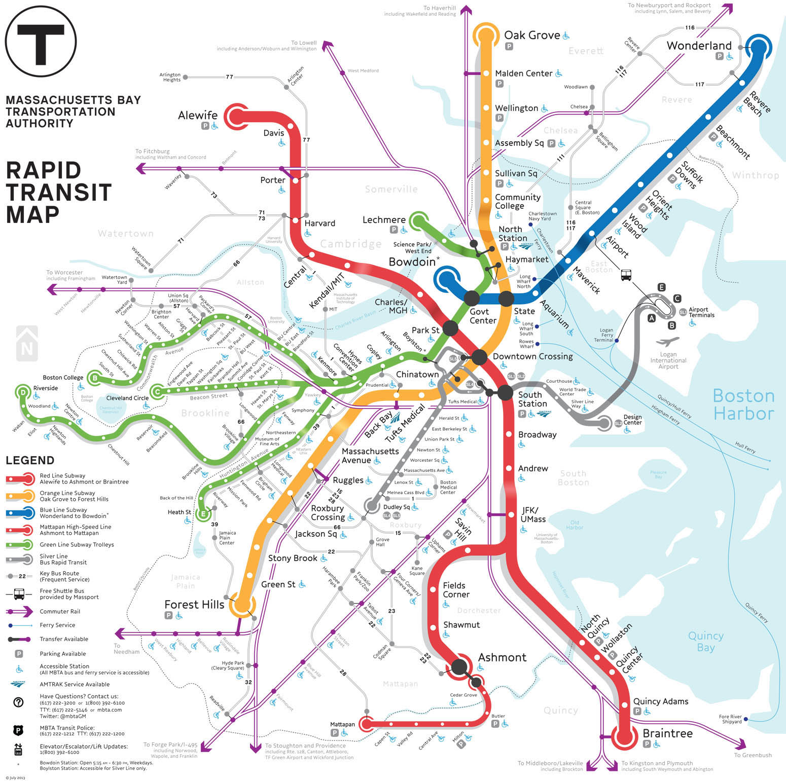 T Lines Boston Map - Leone Ninette